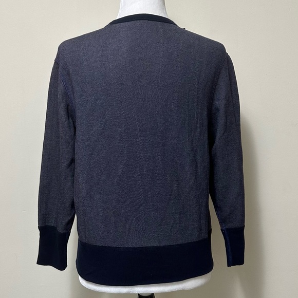 J Crew Black Label Blue Crush Velvet Beads Silver Tinsel Fringe Pullover Top S/M - Picture 11 of 15